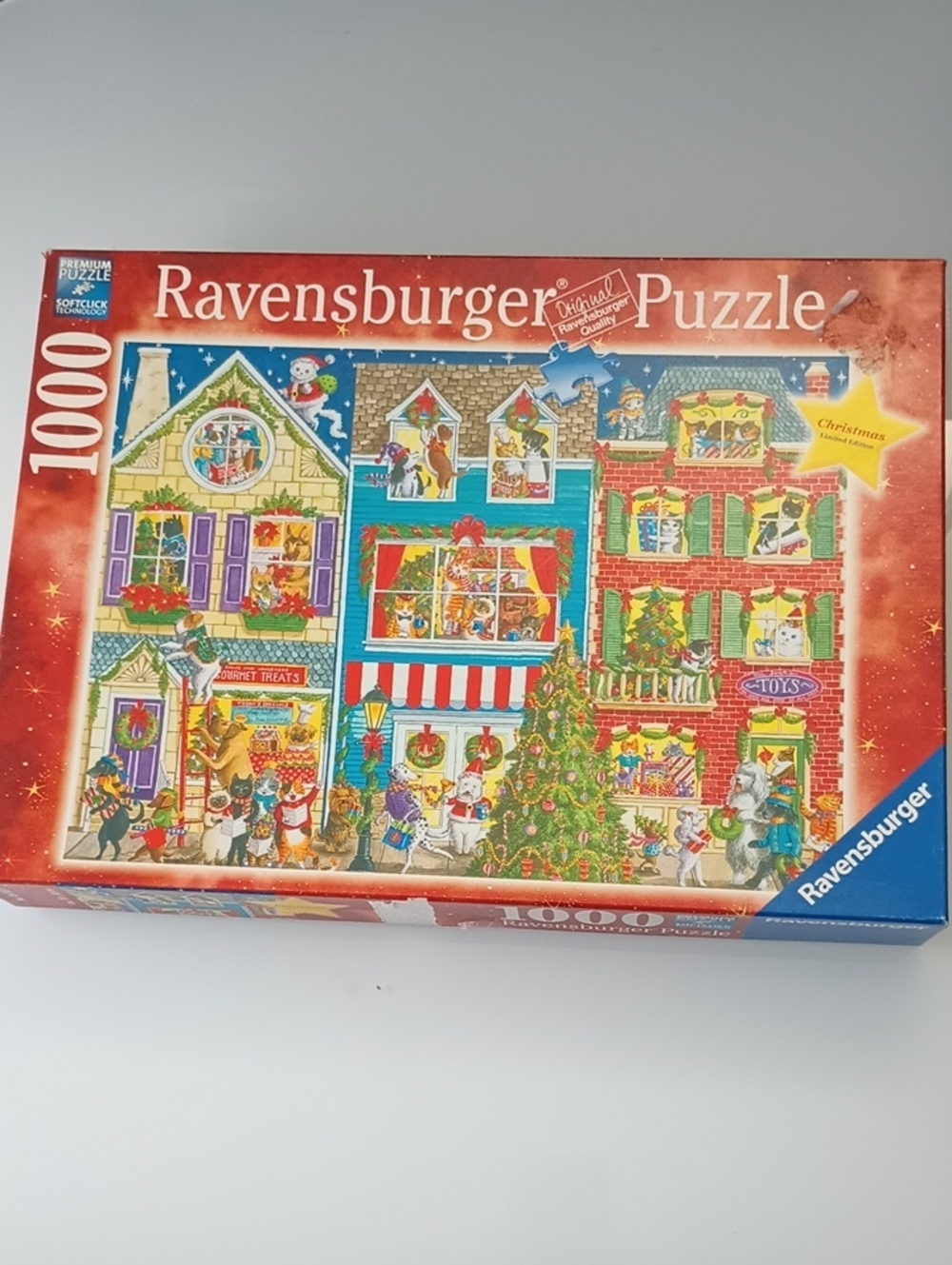 Ravensburger 1000pc Christmas On Pet Street Puzzle #197354 27"x20" 4005556197354